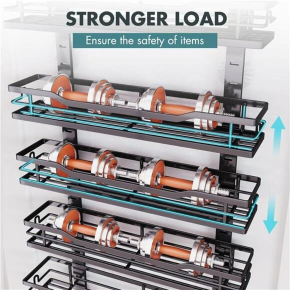 Over The Door Pantry Organizer 9 Tier Adjustable Metal Spice Rack Storage - Picture 3 of 7